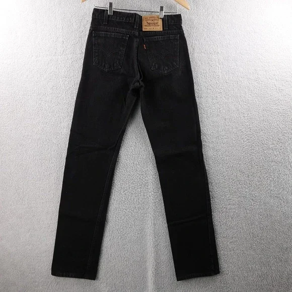 Vintage Levi's 505‎ Orange Tab Straight Leg Black Denim Jeans Mens W30 L34 USA